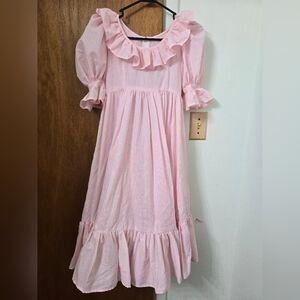Pink Ruffle Dress - Classic Smocked Style